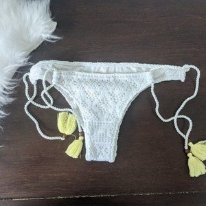 Victoria Secret Sz S White Crochet Tassel Bottoms